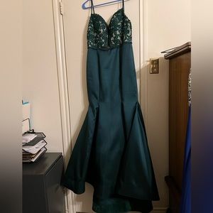 Green formal gown